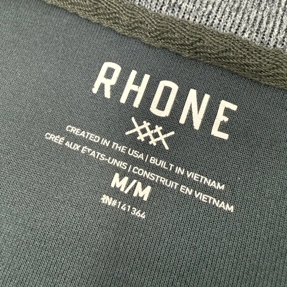 Rhone Mens Medium Quarter Zip Pullover Heather Gray Performance Knit Sweater